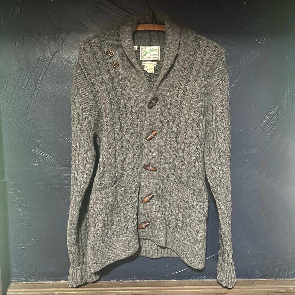 Levi's Charcoal Cable Wool Knit Cardigan